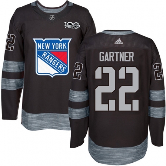 Men's Adidas New York Rangers #22 Mike Gartner Authentic Black 1917-2017 100th Anniversary NHL Jersey Men's Adidas New York Rangers #22 Mike Gartner Authentic Black 1917-2017 100th Anniversary NHL Jersey