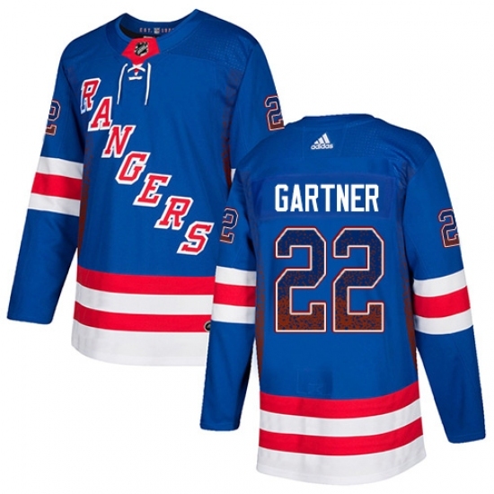 Men's Adidas New York Rangers #22 Mike Gartner Authentic Royal Blue Drift Fashion NHL Jersey Men's Adidas New York Rangers #22 Mike Gartner Authentic Royal Blue Drift Fashion NHL Jersey