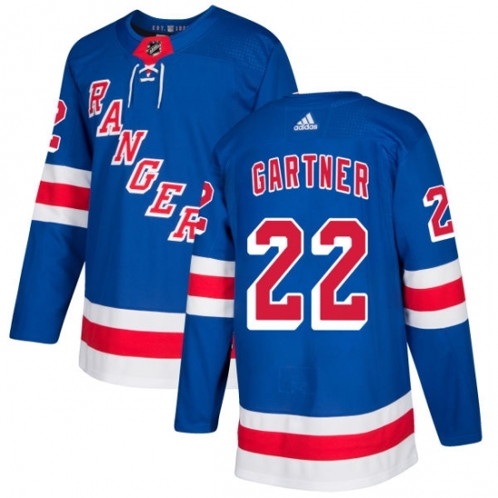 Men's Adidas New York Rangers #22 Mike Gartner Authentic Royal Blue Home NHL Jersey Men's Adidas New York Rangers #22 Mike Gartner Authentic Royal Blue Home NHL Jersey