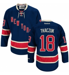 Men's Reebok New York Rangers #18 Walt Tkaczuk Authentic Navy Blue Third NHL Jersey