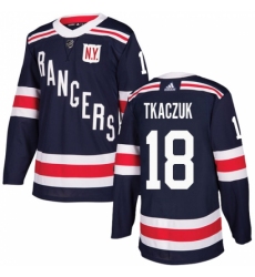 Youth Adidas New York Rangers #18 Walt Tkaczuk Authentic Navy Blue 2018 Winter Classic NHL Jersey