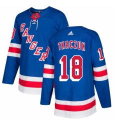 Youth Adidas New York Rangers #18 Walt Tkaczuk Authentic Royal Blue Home NHL Jersey