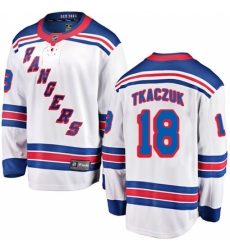 Youth New York Rangers #18 Walt Tkaczuk Fanatics Branded White Away Breakaway NHL Jersey