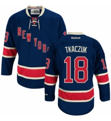 Youth Reebok New York Rangers #18 Walt Tkaczuk Authentic Navy Blue Third NHL Jersey