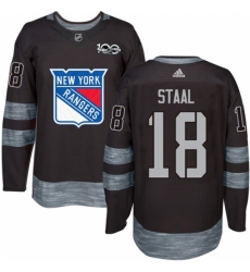 Men's Adidas New York Rangers #18 Marc Staal Authentic Black 1917-2017 100th Anniversary NHL Jersey