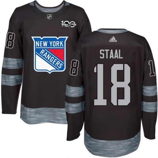 Men's Adidas New York Rangers #18 Marc Staal Authentic Black 1917-2017 100th Anniversary NHL Jersey Men's Adidas New York Rangers #18 Marc Staal Authentic Black 1917-2017 100th Anniversary NHL Jersey