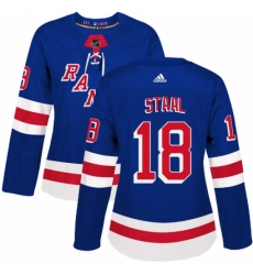 Women's Adidas New York Rangers #18 Marc Staal Authentic Royal Blue Home NHL Jersey