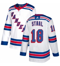 Women's Reebok New York Rangers #18 Marc Staal Authentic White Away NHL Jersey