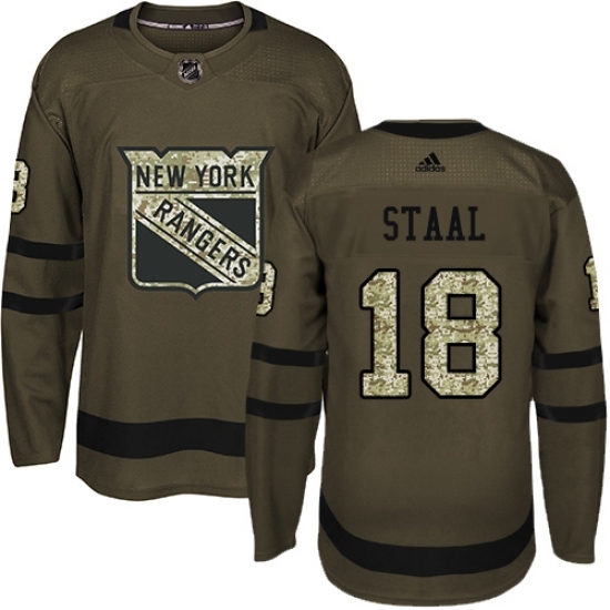 Youth Adidas New York Rangers #18 Marc Staal Authentic Green Salute to Service NHL Jersey Youth Adidas New York Rangers #18 Marc Staal Authentic Green Salute to Service NHL Jersey
