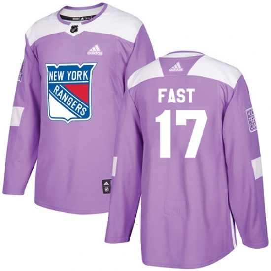 Men's Adidas New York Rangers #17 Jesper Fast Authentic Purple Fights Cancer Practice NHL Jersey Men's Adidas New York Rangers #17 Jesper Fast Authentic Purple Fights Cancer Practice NHL Jersey