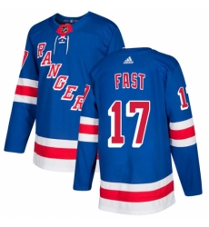 Men's Adidas New York Rangers #17 Jesper Fast Authentic Royal Blue Home NHL Jersey