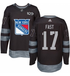 Men's Adidas New York Rangers #17 Jesper Fast Premier Black 1917-2017 100th Anniversary NHL Jersey