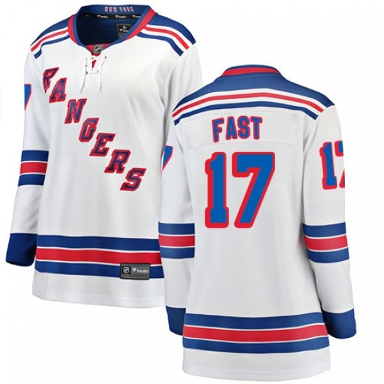 Women's New York Rangers #17 Jesper Fast Fanatics Branded White Away Breakaway NHL Jersey Women's New York Rangers #17 Jesper Fast Fanatics Branded White Away Breakaway NHL Jersey