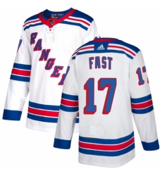 Youth Adidas New York Rangers #17 Jesper Fast Authentic White Away NHL Jersey
