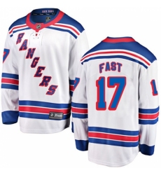 Youth New York Rangers #17 Jesper Fast Fanatics Branded White Away Breakaway NHL Jersey