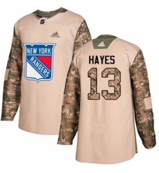 Youth Adidas New York Rangers #13 Kevin Hayes Authentic Camo Veterans Day Practice NHL Jersey