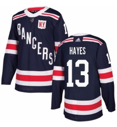 Youth Adidas New York Rangers #13 Kevin Hayes Authentic Navy Blue 2018 Winter Classic NHL Jersey