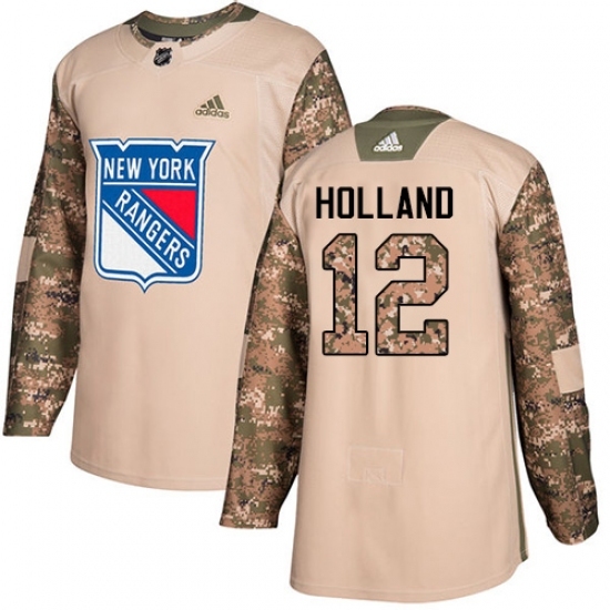Men's Adidas New York Rangers #12 Peter Holland Authentic Camo Veterans Day Practice NHL Jersey Men's Adidas New York Rangers #12 Peter Holland Authentic Camo Veterans Day Practice NHL Jersey