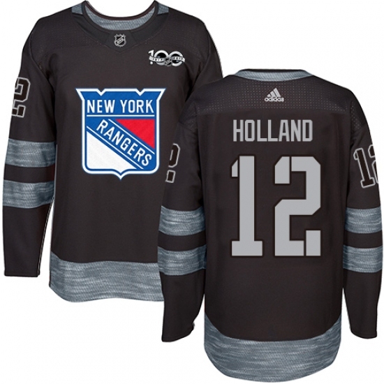 Men's Adidas New York Rangers #12 Peter Holland Premier Black 1917-2017 100th Anniversary NHL Jersey Men's Adidas New York Rangers #12 Peter Holland Premier Black 1917-2017 100th Anniversary NHL Jersey