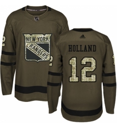 Men's Adidas New York Rangers #12 Peter Holland Premier Green Salute to Service NHL Jersey Men's Adidas New York Rangers #12 Peter Holland Premier Green Salute to Service NHL Jersey