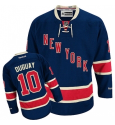 Women's Reebok New York Rangers #10 Ron Duguay Authentic Navy Blue Third NHL Jersey