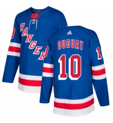 Youth Adidas New York Rangers #10 Ron Duguay Authentic Royal Blue Home NHL Jersey