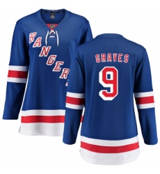 Women's New York Rangers #9 Adam Graves Fanatics Branded Royal Blue Home Breakaway NHL Jersey