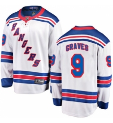 Youth New York Rangers #9 Adam Graves Fanatics Branded White Away Breakaway NHL Jersey