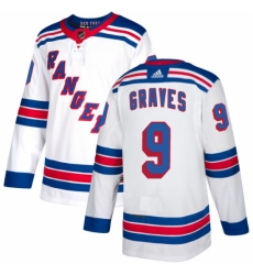 Youth Reebok New York Rangers #9 Adam Graves Authentic White Away NHL Jersey