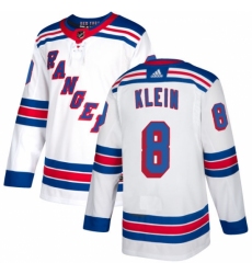 Men's Reebok New York Rangers #8 Kevin Klein Authentic White Away NHL Jersey