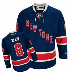 Women's Reebok New York Rangers #8 Kevin Klein Authentic Navy Blue Third NHL Jersey
