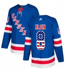 Youth Adidas New York Rangers #8 Kevin Klein Authentic Royal Blue USA Flag Fashion NHL Jersey