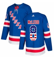 Men's Adidas New York Rangers #8 Cody McLeod Authentic Royal Blue USA Flag Fashion NHL Jersey