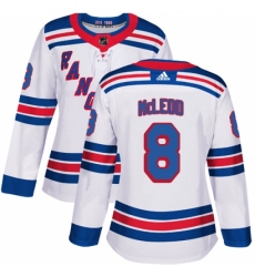 Women's Adidas New York Rangers #8 Cody McLeod Authentic White Away NHL Jersey