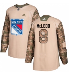 Youth Adidas New York Rangers #8 Cody McLeod Authentic Camo Veterans Day Practice NHL Jersey