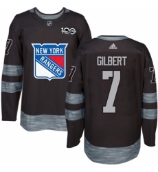 Men's Adidas New York Rangers #7 Rod Gilbert Authentic Black 1917-2017 100th Anniversary NHL Jersey