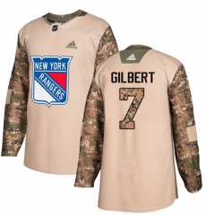 Men's Adidas New York Rangers #7 Rod Gilbert Authentic Camo Veterans Day Practice NHL Jersey