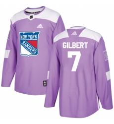 Youth Adidas New York Rangers #7 Rod Gilbert Authentic Purple Fights Cancer Practice NHL Jersey