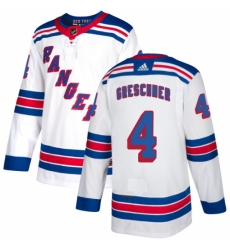 Men's Reebok New York Rangers #4 Ron Greschner Authentic White Away NHL Jersey