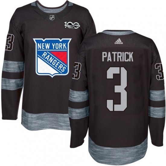 Men's Adidas New York Rangers #3 James Patrick Authentic Black 1917-2017 100th Anniversary NHL Jersey Men's Adidas New York Rangers #3 James Patrick Authentic Black 1917-2017 100th Anniversary NHL Jersey