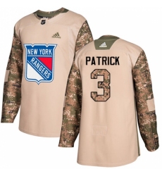 Men's Adidas New York Rangers #3 James Patrick Authentic Camo Veterans Day Practice NHL Jersey
