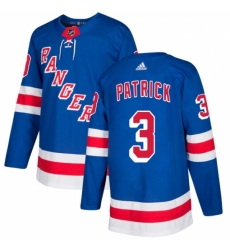 Youth Adidas New York Rangers #3 James Patrick Authentic Royal Blue Home NHL Jersey