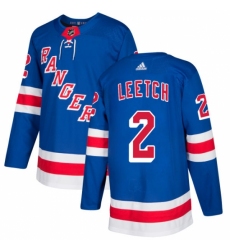 Men's Adidas New York Rangers #2 Brian Leetch Authentic Royal Blue Home NHL Jersey