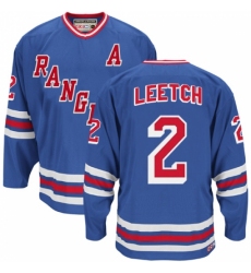 Men's CCM New York Rangers #2 Brian Leetch Authentic Royal Blue Heroes of Hockey Alumni Throwback NHL Jersey