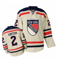 Men's Reebok New York Rangers #2 Brian Leetch Authentic Cream 2012 Winter Classic NHL Jersey