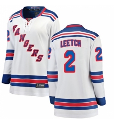 Women's New York Rangers #2 Brian Leetch Fanatics Branded White Away Breakaway NHL Jersey