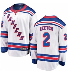 Youth New York Rangers #2 Brian Leetch Fanatics Branded White Away Breakaway NHL Jersey