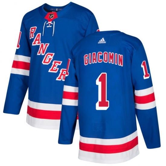 Youth Adidas New York Rangers #1 Eddie Giacomin Authentic Royal Blue Home NHL Jersey Youth Adidas New York Rangers #1 Eddie Giacomin Authentic Royal Blue Home NHL Jersey