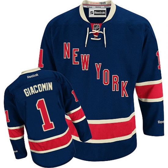 Youth Reebok New York Rangers #1 Eddie Giacomin Authentic Navy Blue Third NHL Jersey Youth Reebok New York Rangers #1 Eddie Giacomin Authentic Navy Blue Third NHL Jersey