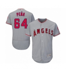 Men's Los Angeles Angels of Anaheim #64 Felix Pena Grey Road Flex Base Authentic Collection Baseball Player Jersey